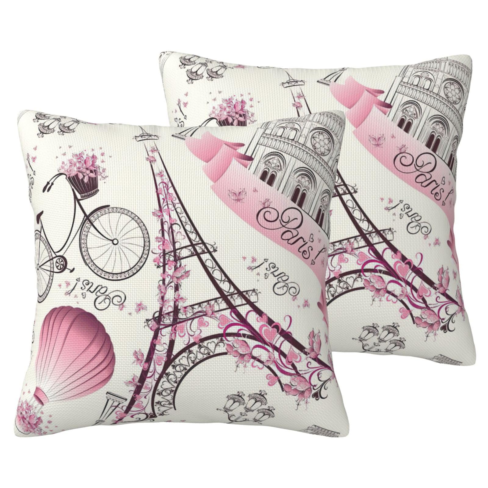Housses de coussin imitation lin motif Paris de qualité supérieure pour intérieur raffiné