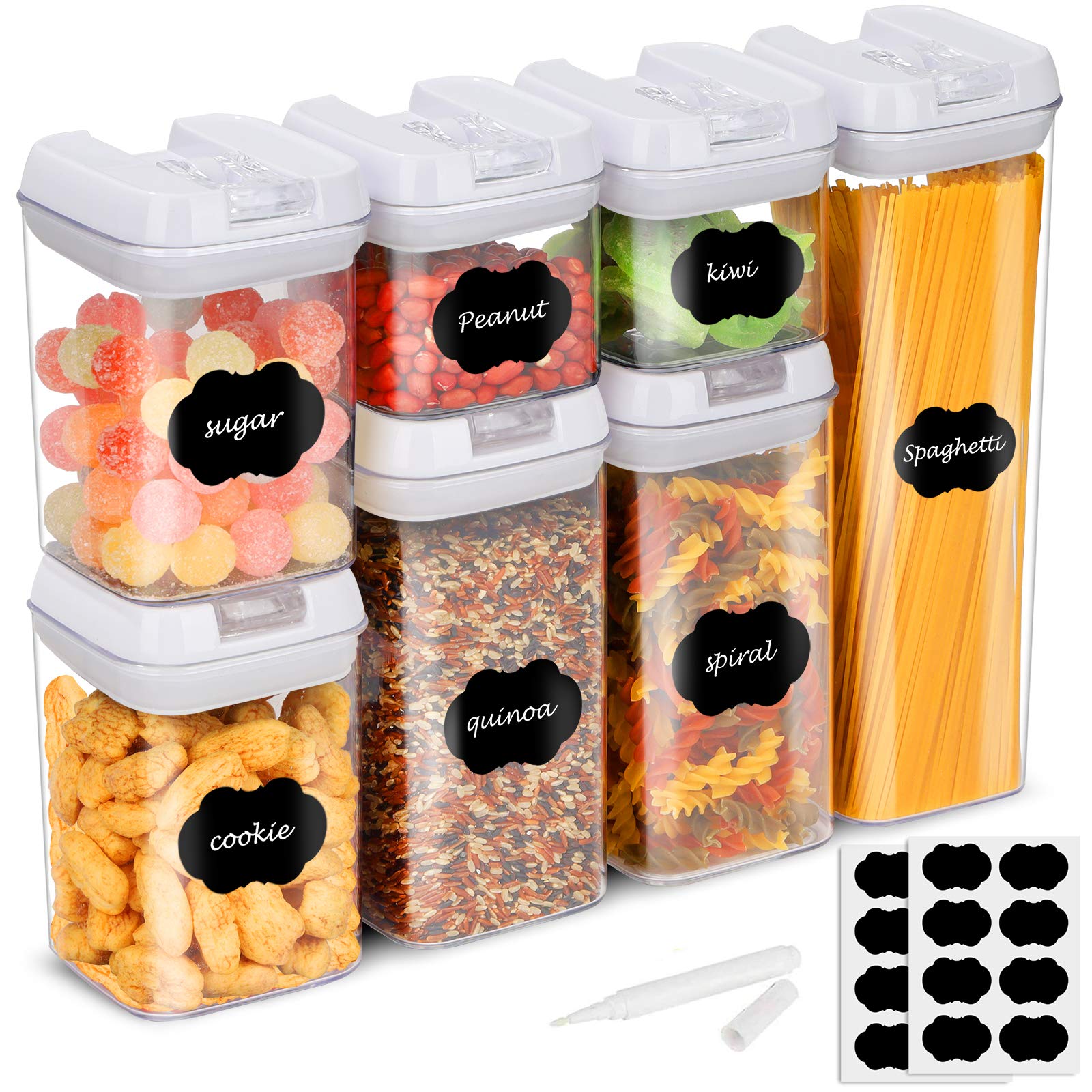Buy 7 Sets Food Storage Containers with Lids Plastic Cereal Storage