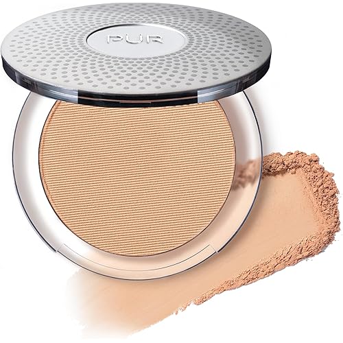 PUR Beauty 4-in-1 Pressed Mineral Makeup Powder Foundation with SPF 15 - Concealer & Finishing Compact Pressed Powder for Face - Buildable Medium to Full Coverage Foundation Powder