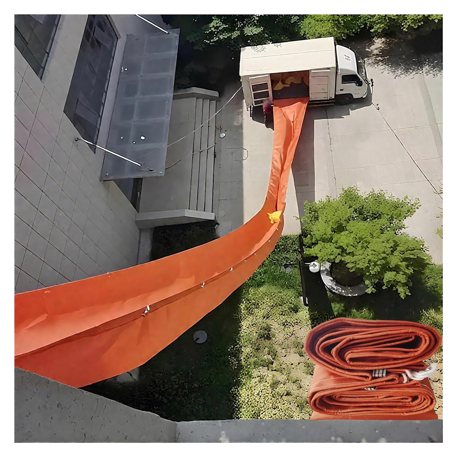 Durable Canvas Unloading Chute - High Load-Bearing Tarpaulin Slide for Efficient Goods Transportation(10x1.5m)
