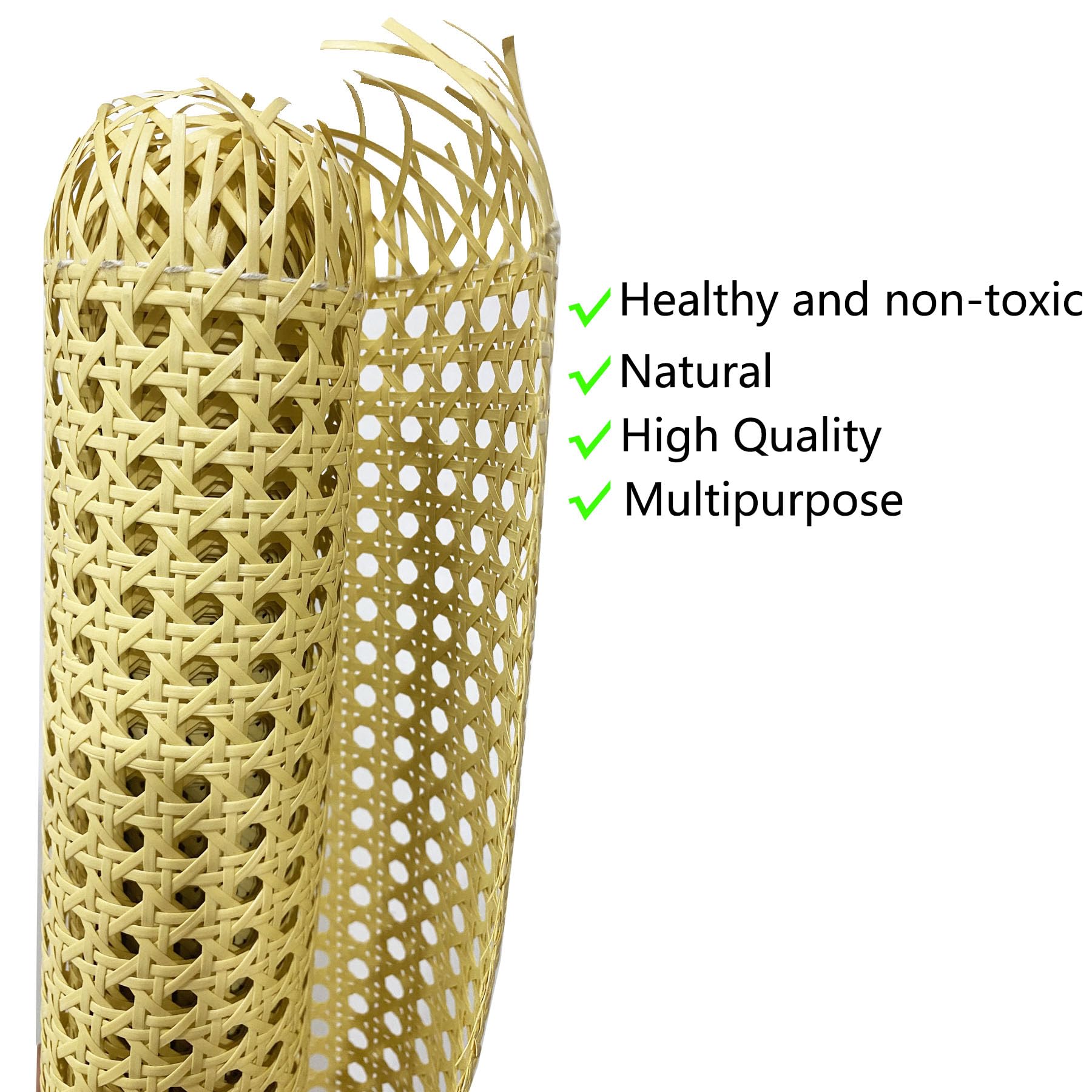 Rollo de Mimbre Natural, Correas de Caña Natural Cane Webbing Rattan para Proyectos de Caning Anís Estrellado Ratán Rollo para Manualidades Gabinete Silla Muebles (45cm*1m)