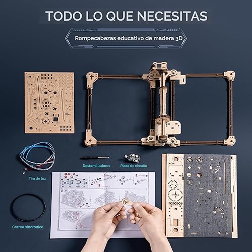 Miniatura 5 de ROKR Pista de Canicas Eléctrica de Madera 3 en 1, Rompecabezas 3D para Adultos, Kits de Juguetes de Construcción de Modelos de Madera, Regalo Ideal