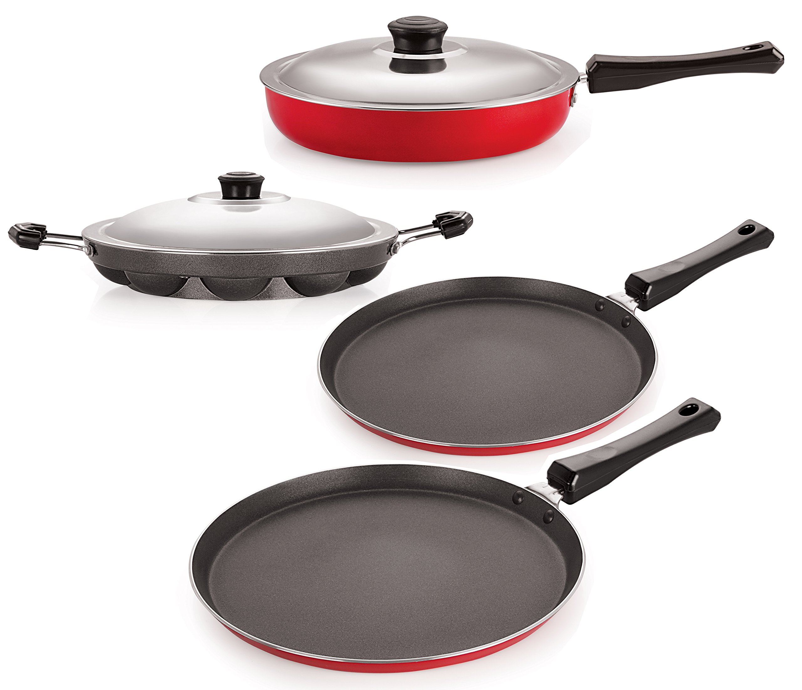Nirlon Rust Free Non-Stick Cookware Gift Set Withsteel Lid