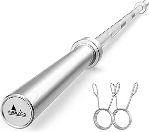 Olympic Barbell Bar 7-Foot Weight Bar, Rated 700 lbs for Weight Capacity, Men’s Solid Iron Weighted Workout Barbell Weight Straight Weightlifting Technique Bar