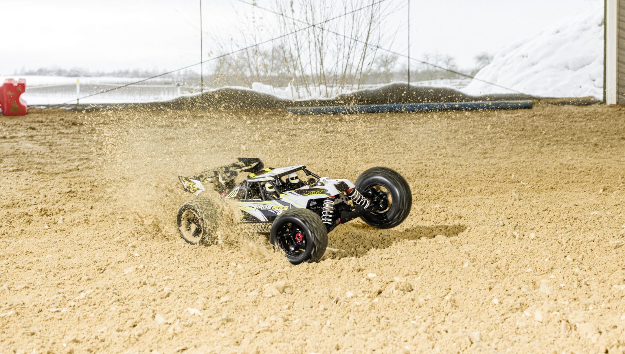Carson 500409087 1:8 Virus Race 4.3 4S brushless 100% RTR bianco - RC Buggy, auto telecomandata, offroad, alta qualità, veicolo RC, RC car 80 km/h, RC car