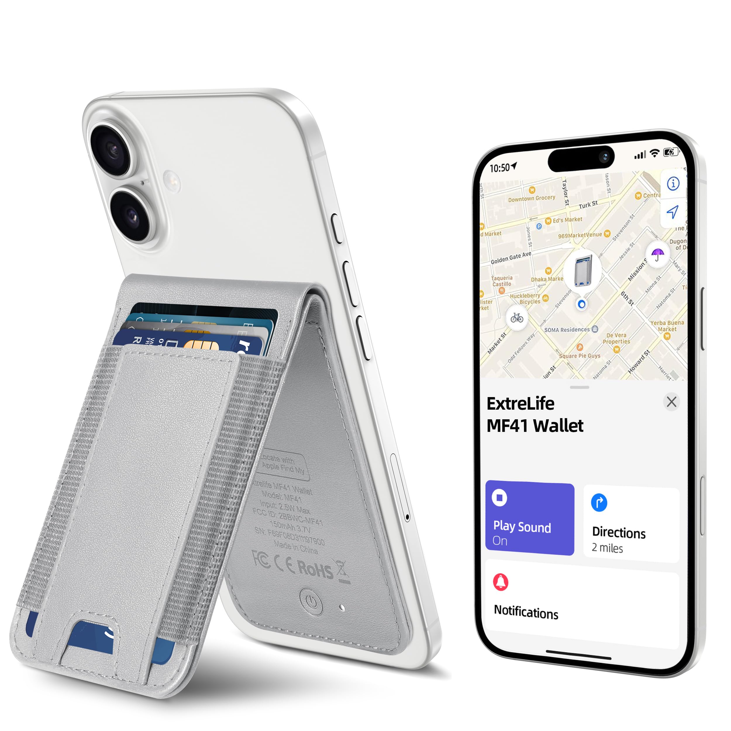 iPhoneアクセサリー mana Amazon.com: ExtreLife MagSafe Wallet, Work with Apple Find My
