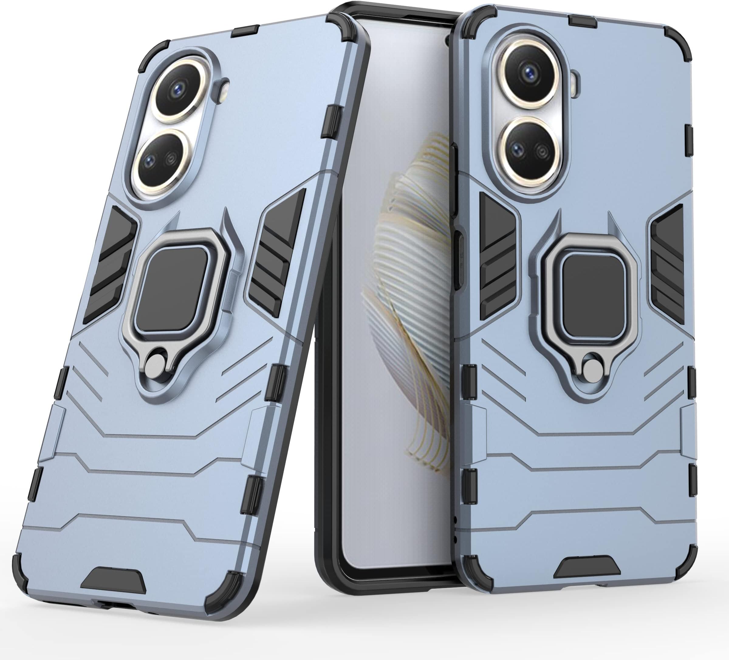 2NSPDRGNI Case for HUAWEI Nova 10 SE,Hybrid Heavy Duty Protection Shockproof Defender Kickstand Armor Case Cover,Navy