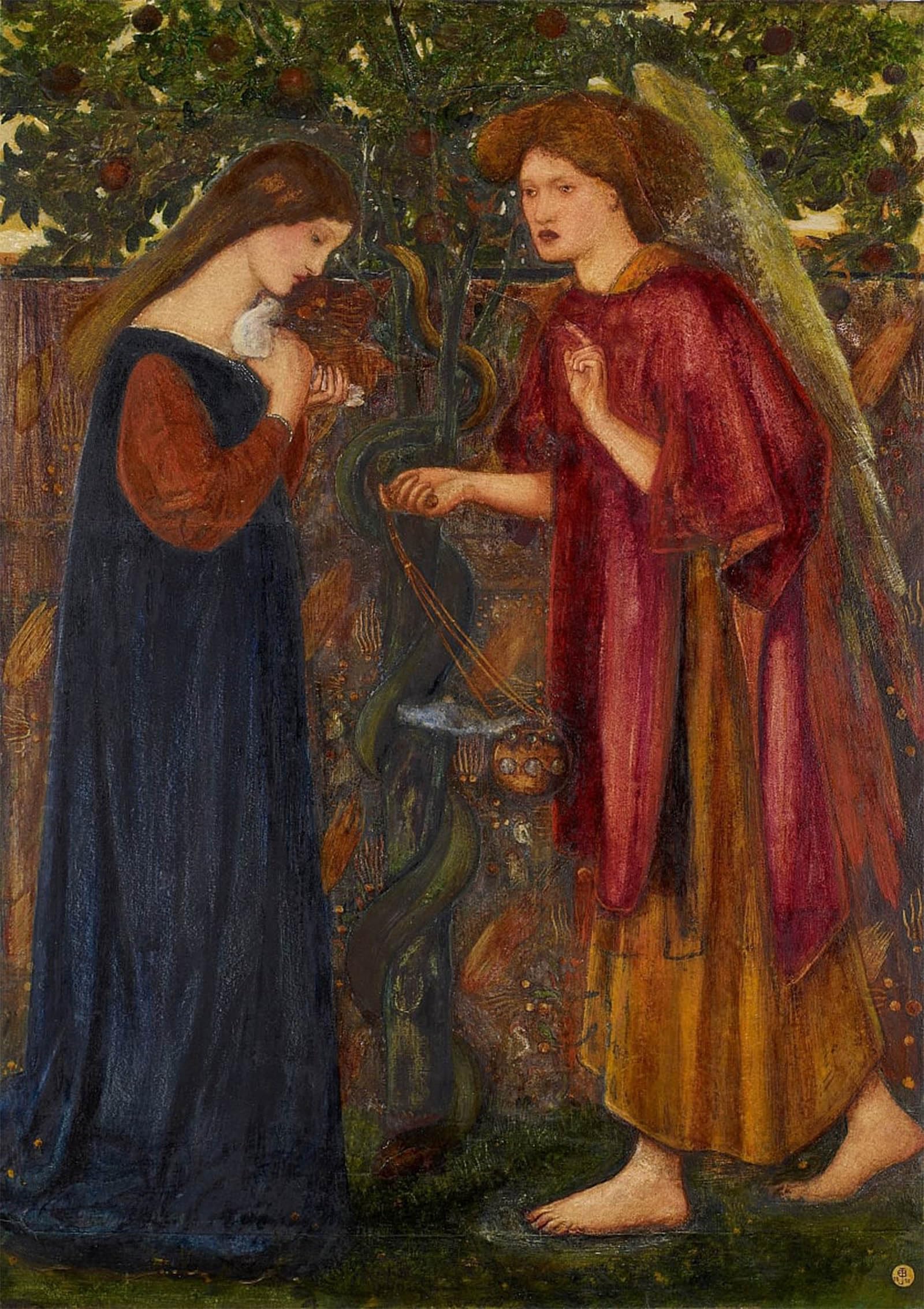 Serendipitp No Frame Vintage Picture Print On Canvas Wall Art Poster The Annunciation By Edward Burne Jones Artwork Print Poster For Wall Decor 60X90cm