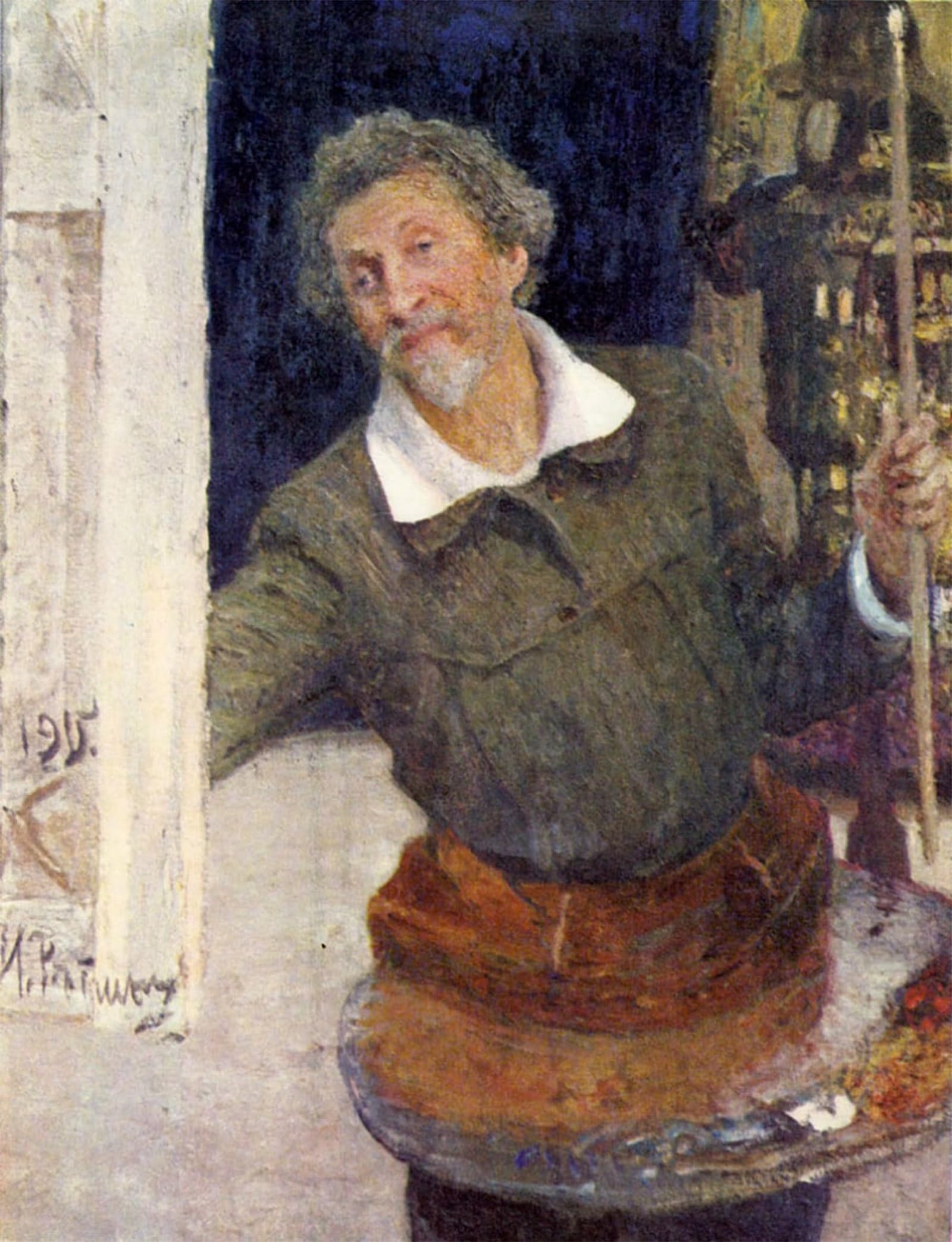 ARTXLXXBN Famous Painting Canvas Artwork Graffiti Print Selfportrait At Worknespanol: Autorretrato Trabajandon by Ilya Efimovich Repin Portrait Canvas Image for Home Decor 60x90cm