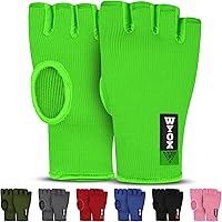 Vista 11 de WYOX Guantes interiores de boxeo para hombres y mujeres, medio dedo debajo de los guantes con vendajes elásticos para protección de puños, ideales