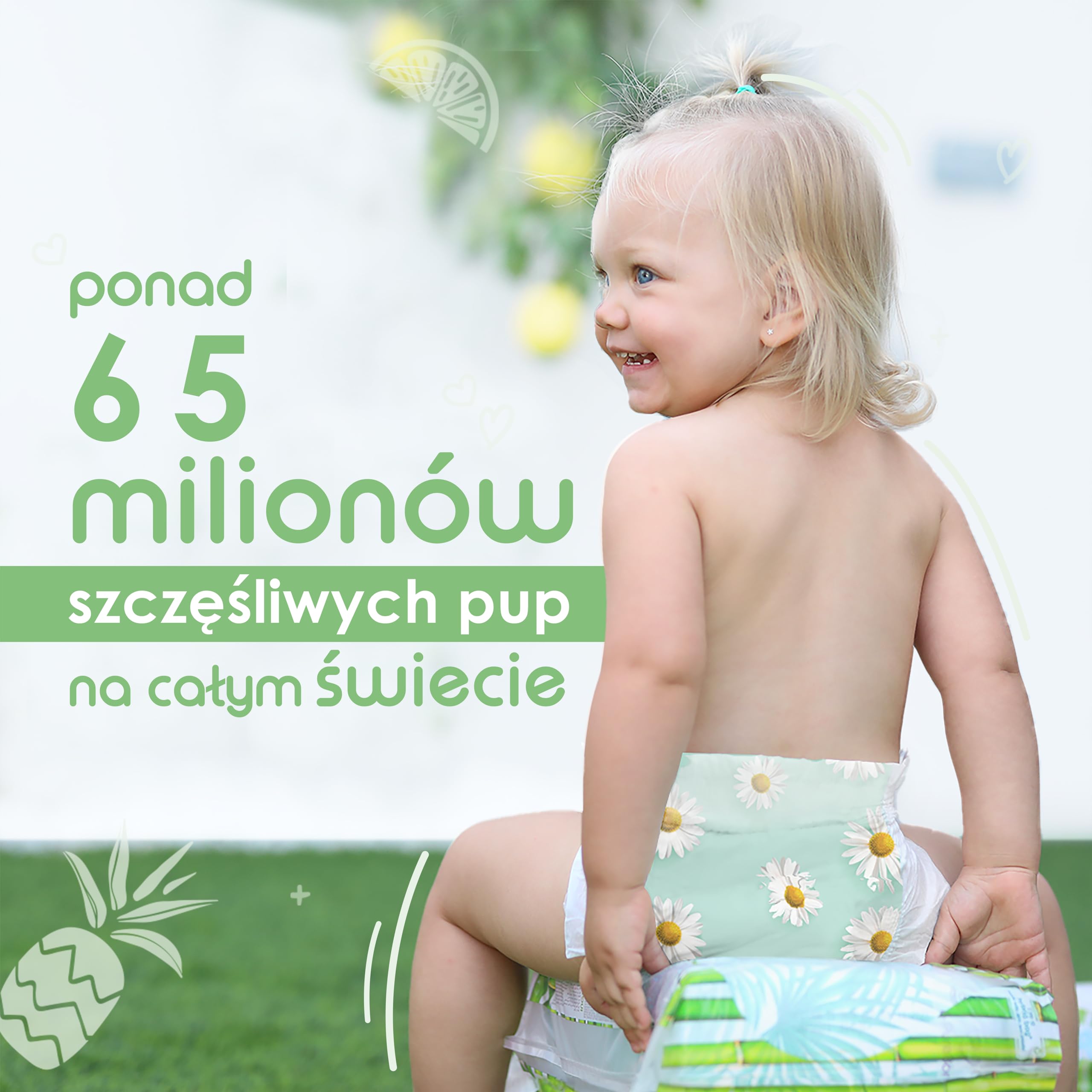 PureBorn Eco Organic Bambusowe pieluchy, Rozmiar 4 (7-12 kg), 96 sztuki, Hipoalergiczne, Ultra miękkie, Ekologiczne, Różne Nadruki, Wskaźnik Wilgotności