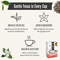 Vista 3 de Numi Té verde orgánico con jazmín, 100 bolsas de té verde con jazmín real