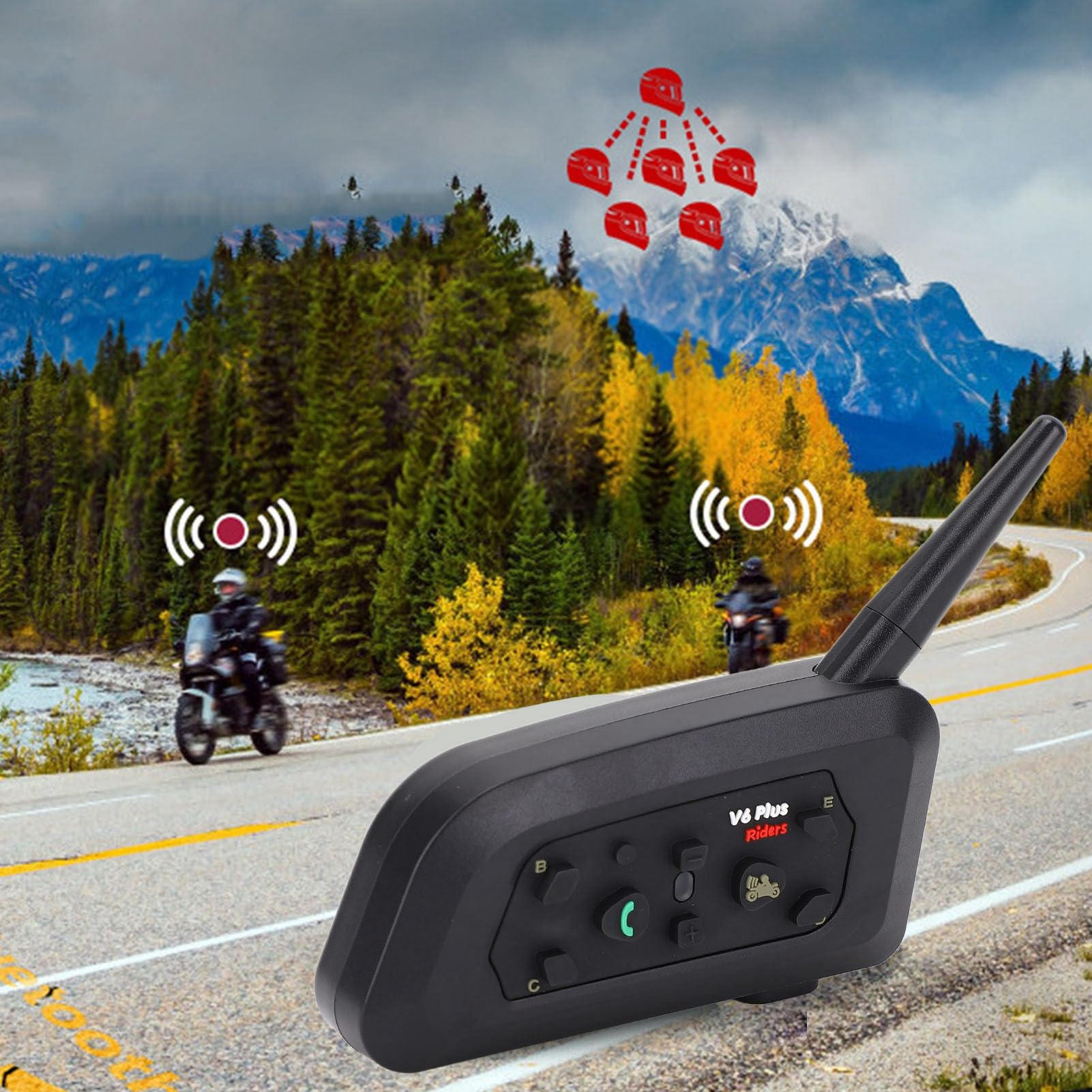 Cuffia Interfono per Casco Moto con Riduzione del Rumore CVC, Altoparlanti per Cuffie Bluetooth per Sport All'aria Aperta, Cuffia di Comunicazione con Portata di 800 M per