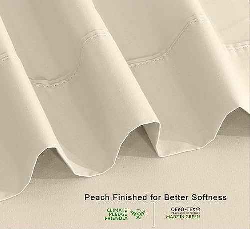 Miniatura 6 de RUVANTI - Juego de sábanas King, 100% algodón orgánico, percal, certificado GOTS, 4 piezas, bolsillo profundo de 15 pulgadas, frescas,