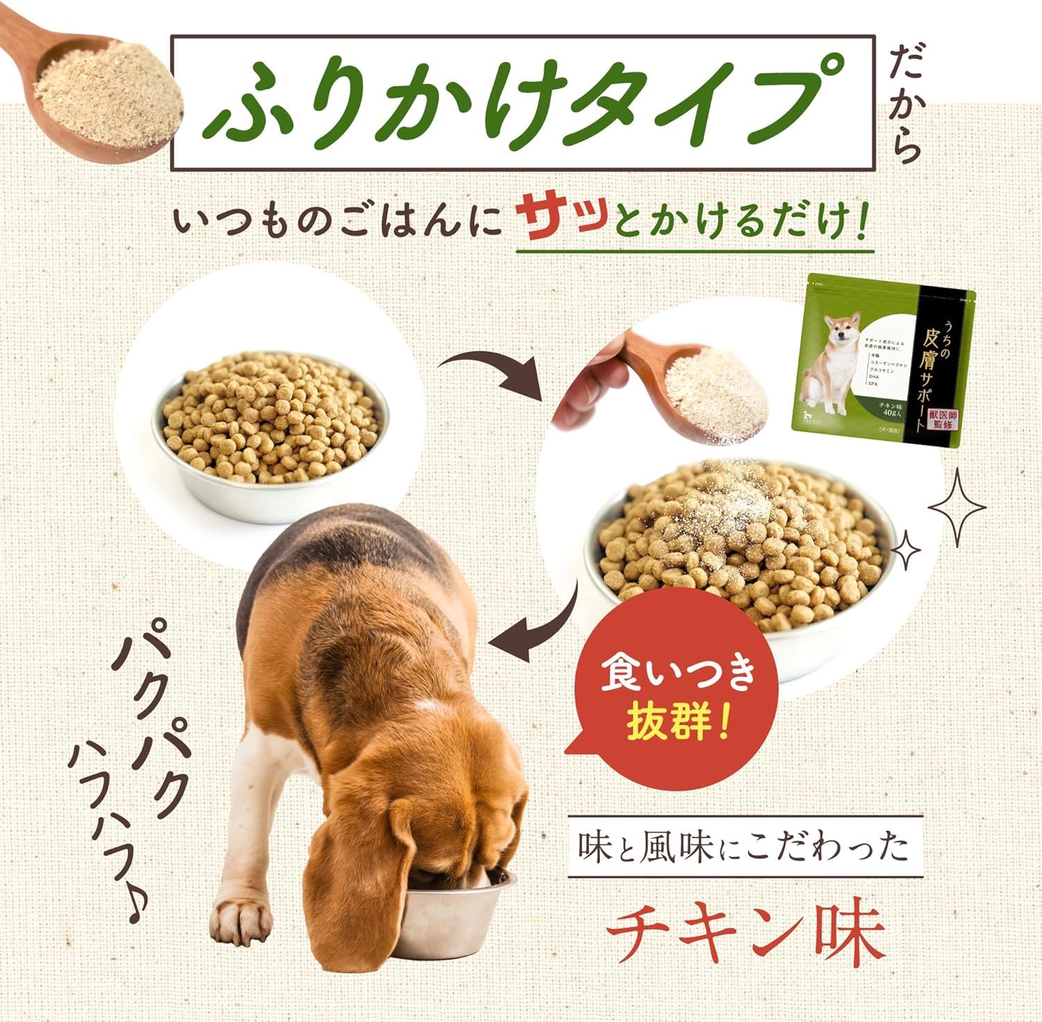 Amazon | 【獣医師監修】 うちの皮膚サポート サプリメント ペット 犬