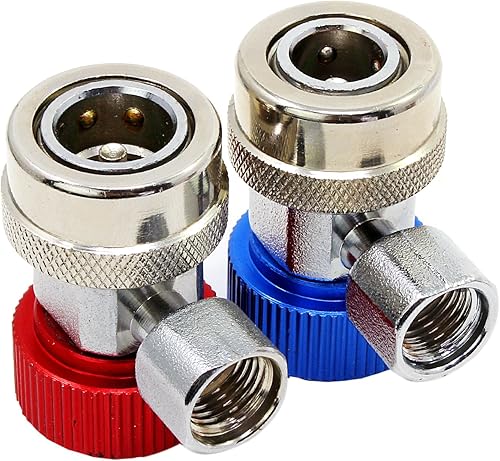 Miniatura 2 de OCR Adaptador de conector de acoplador rápido R134A, alto y bajo ajustable con destello macho de 14"