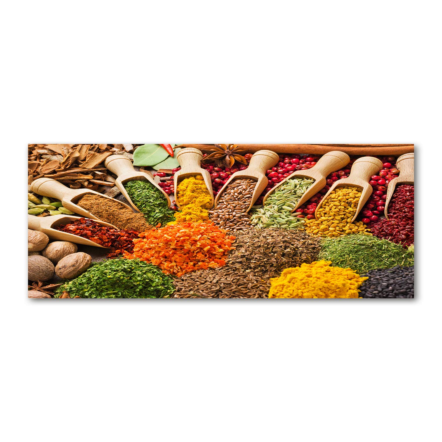 Tulup Spritzschutz Glasrückwand 120x60 Cm – Buntes Gewürzdesign, 4 Mm Sicherheitsglas