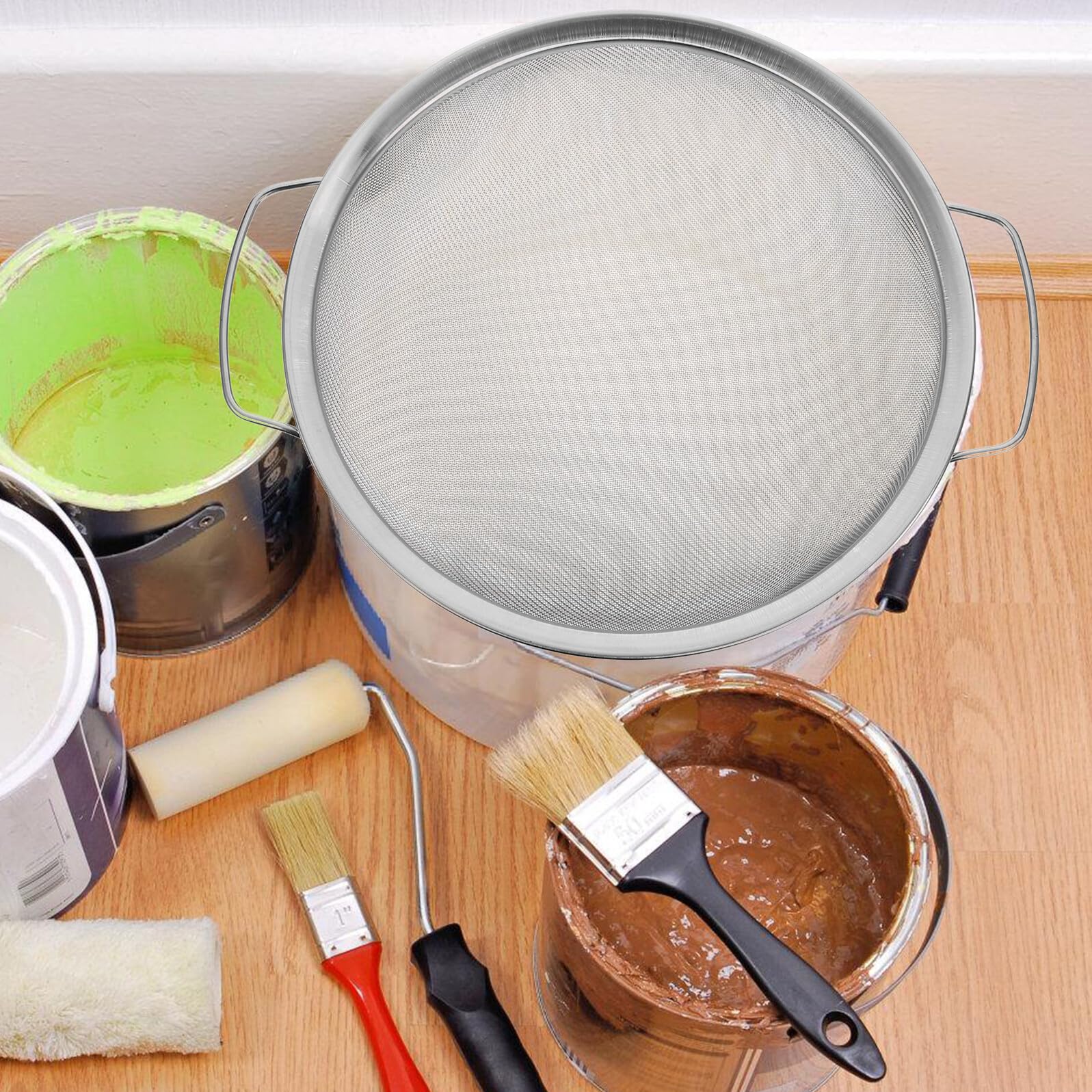 Filtro Vernice Riutilizzabile in Acciaio Inox con Rete Fine Mesh per Pittura Murale e Spruzzatura Auto Previene Intasamenti e Impurità Strumento Efficiente per Migliorare la Resa