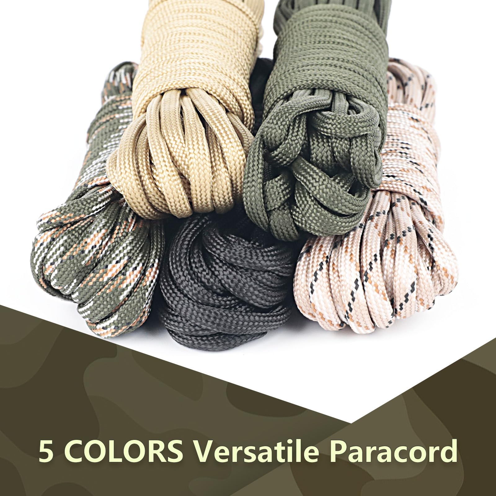 Romon Paracord 550 30 Metros, Cuerda Paracord 4mm, Cuerda Escalada, Cordino 7 Hebras, Cuerda para Toldo Exterior, Cuerda Camping, Cuerda Tendedero