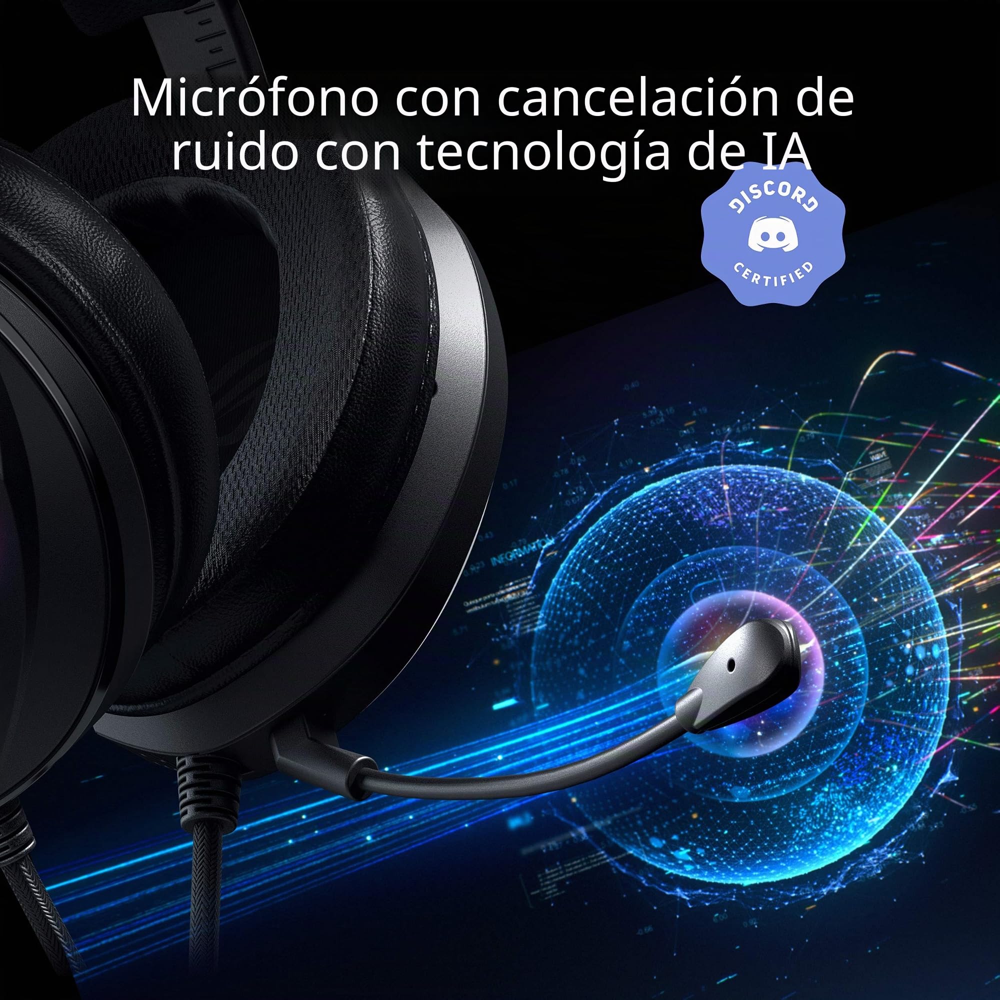 ASUS ROG Theta 7.1 - Auriculares de Gaming USB-C (Sonido Envolvente 7.1, cancelación de Ruido por IA, DAC ROC 7.1, Compatible con PC, PS5, Xbox Series X, Nintendo Switch y móviles) - Negro