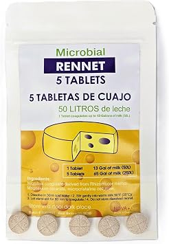 5 x أقراص Cuajo TITANIUM RENNET لأي نوع من أنواع الجبن 5 أقراص لـ 250 لتر من الحليب