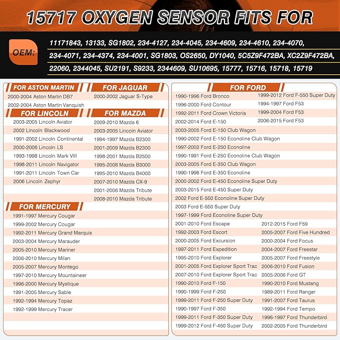 4 Sensores de Oxígeno 15717 para Ford F-150 F-250 Explorer Mustang miniatura 2