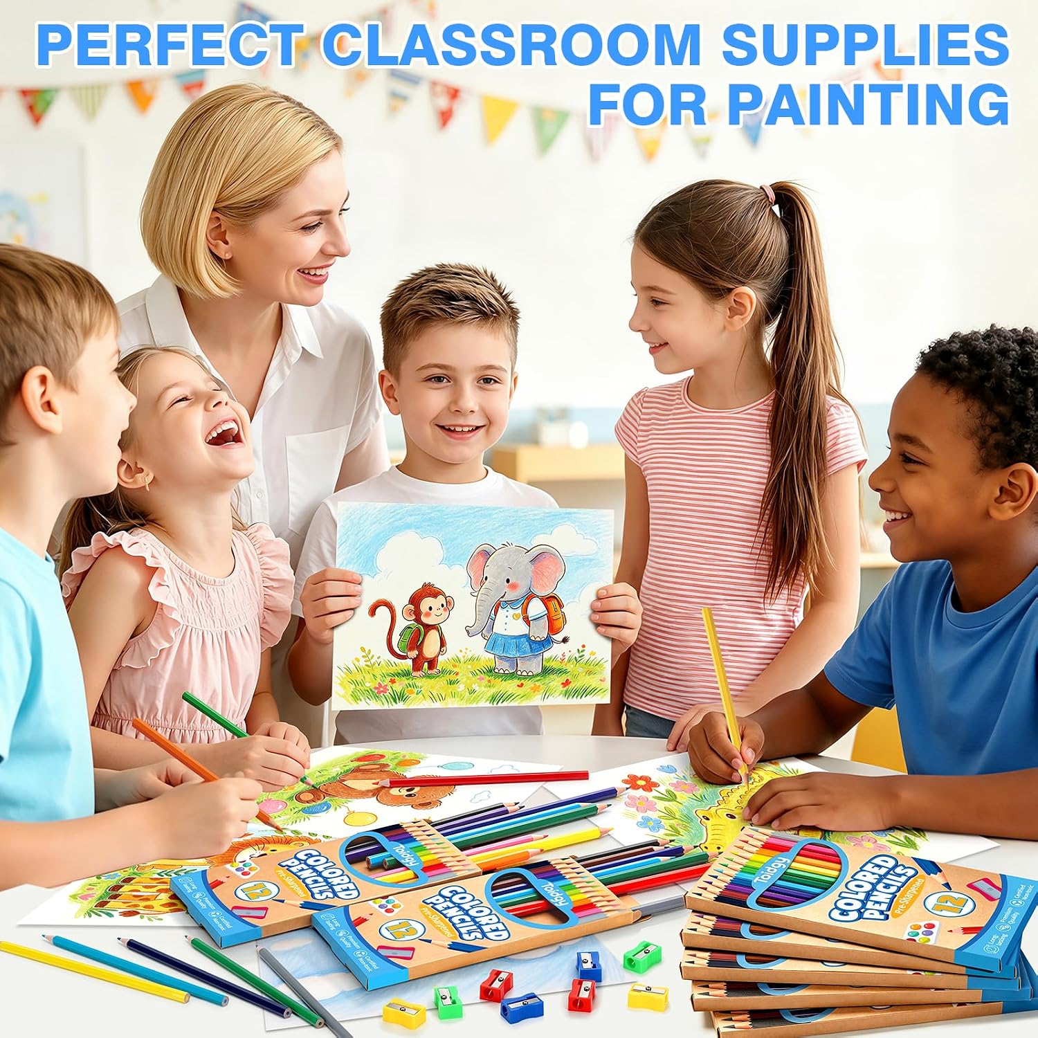 168 Count Colored Pencils Bulk, 14 Packs Colored Pencils for Kids 12 Colors image 5