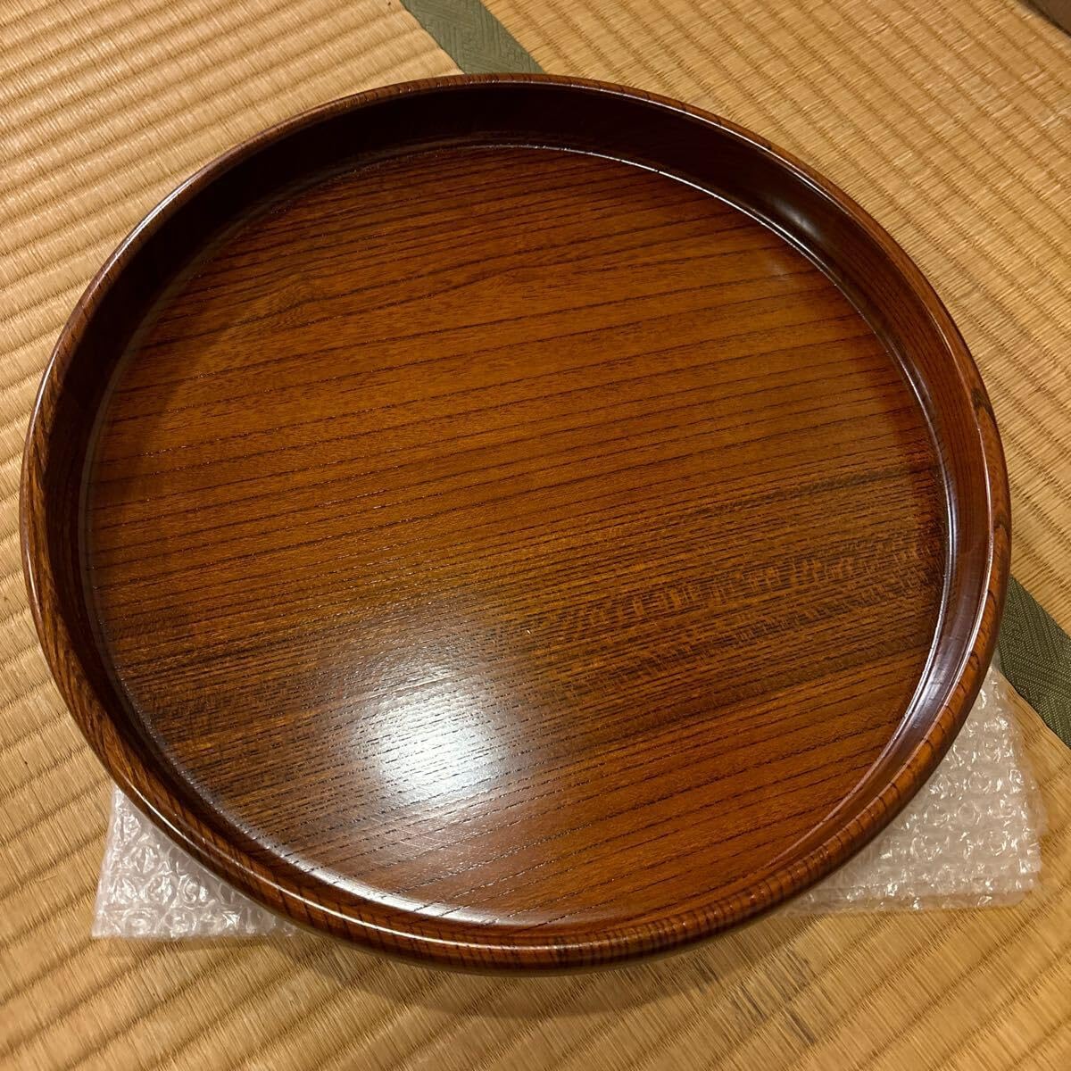 天然ケヤキ製おひつ 欅くり抜き茶櫃 中古】f320☆木製 欅製 くり抜き茶