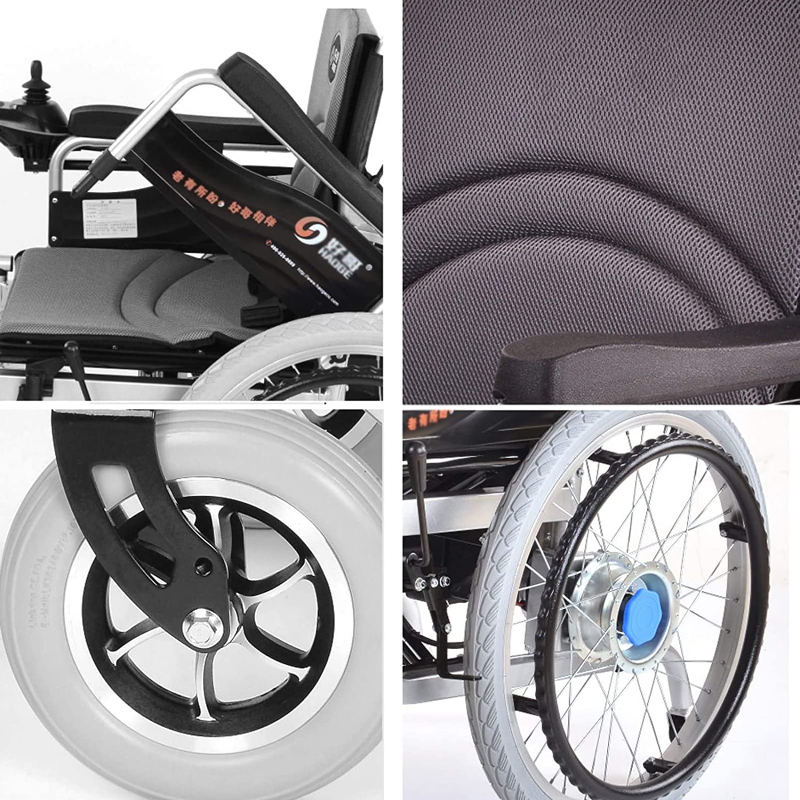 Silla De Ruedas Eléctrica Plegable, Silla De Ruedas Todo Terreno Premium con Motor Dual De 500W, Rueda Trasera Grande De 28.8", para Ancianos O Discapacitados, Capacidad De Peso 120Kg