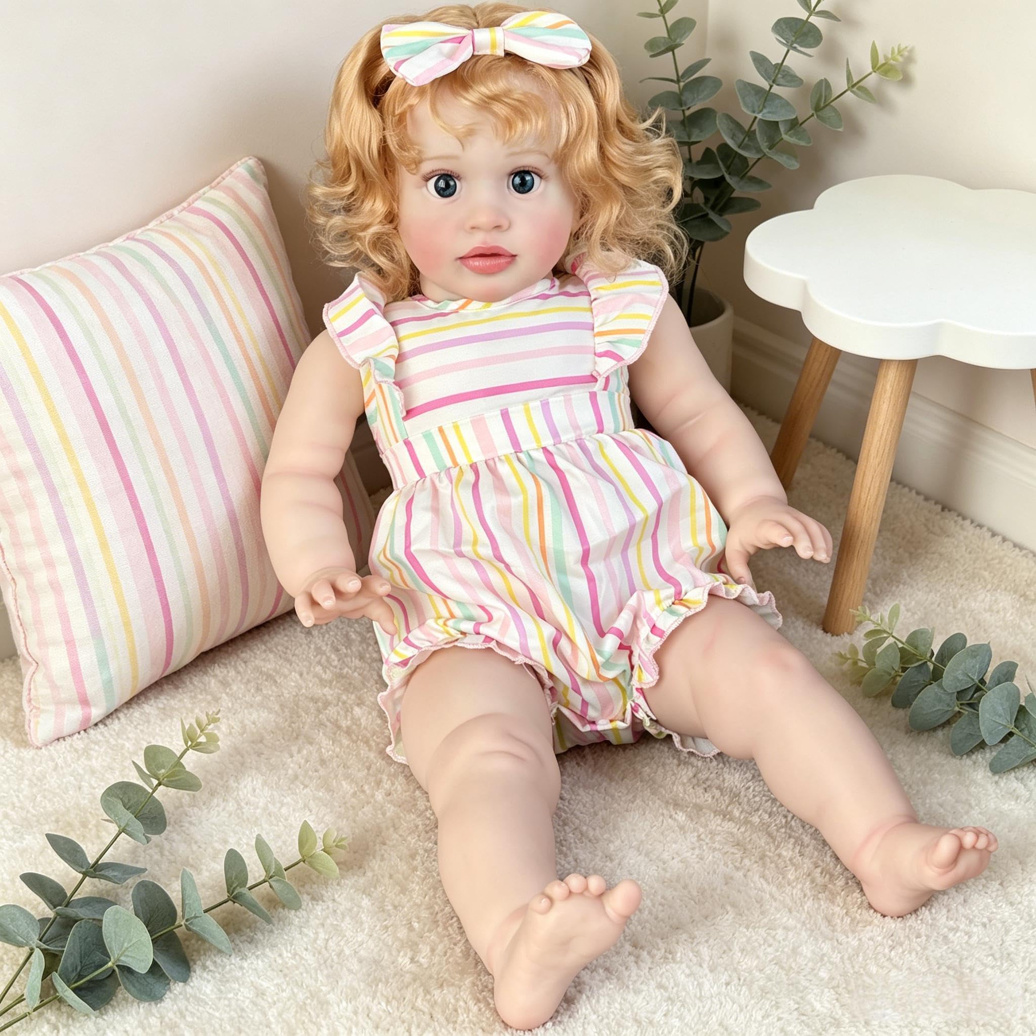 Muñeca Realistas Reborn Niña 26 Pulgadas 66 cm Muñecas Bebé Reborn Tamaño Grande, Muñeco de Bebé Realista Cuerpo De Tela Suave, Que se ve Real Recién Nacido Muñeca para Niños