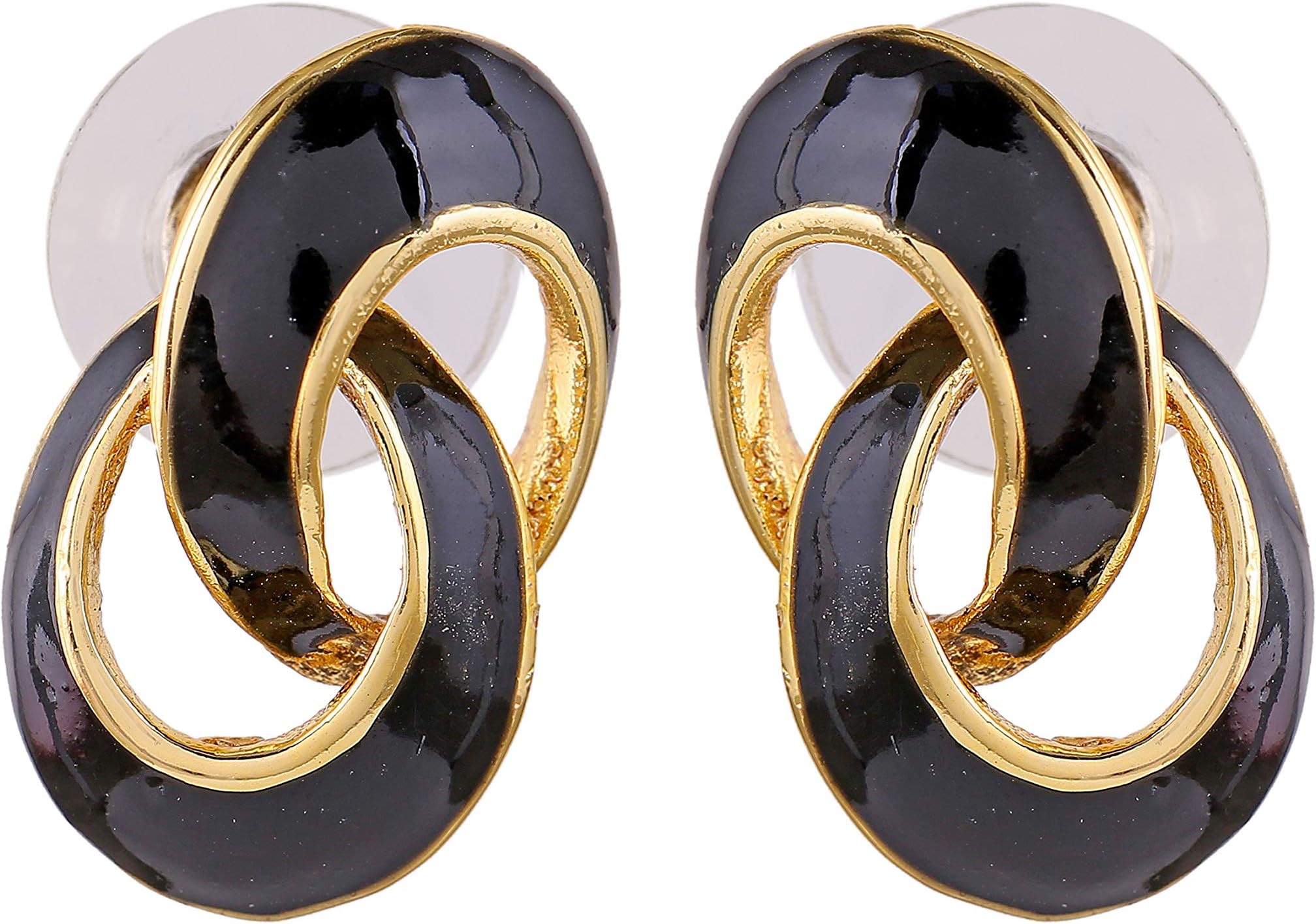 EsteleGold plated and red round latest studs for women