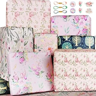 Bonkee Wrapping Paper for Women Girl Her,Eco Gift Wrapping Paper Birthda...
