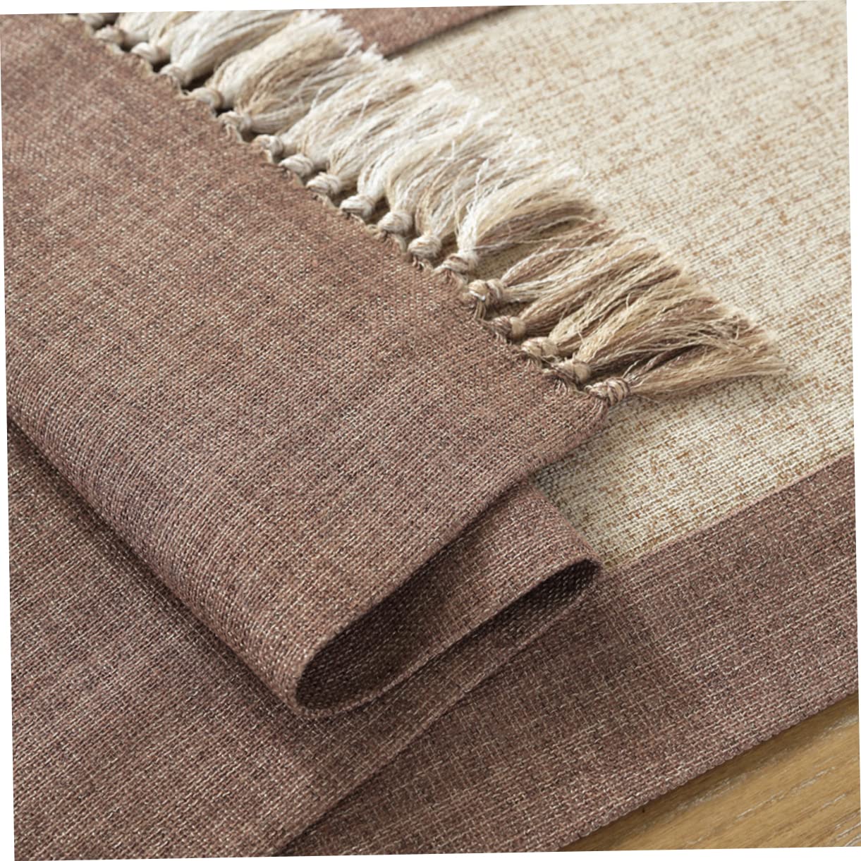 Ciieeo Runner da Tavolo Nappine 38x200 Cm in Cotone Beige