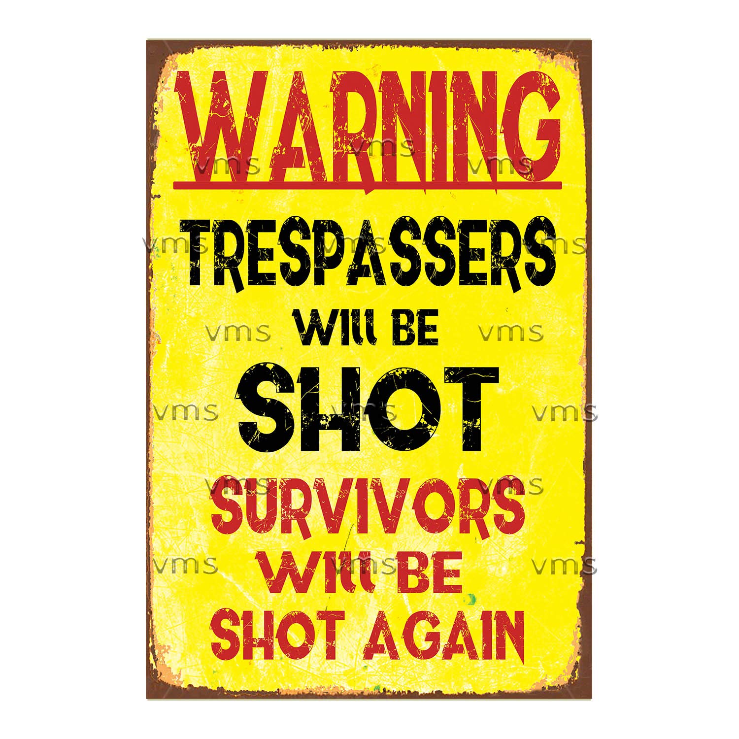 Vintage Metal Sign Tresspass Will Be Shot 8X12 Inch Home Decor Inside Outside Bar Kitchen Pub Decorative Plaques