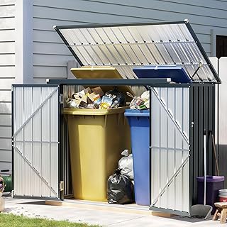 Outdoor Trash Can Storage Shed 6x3 FT