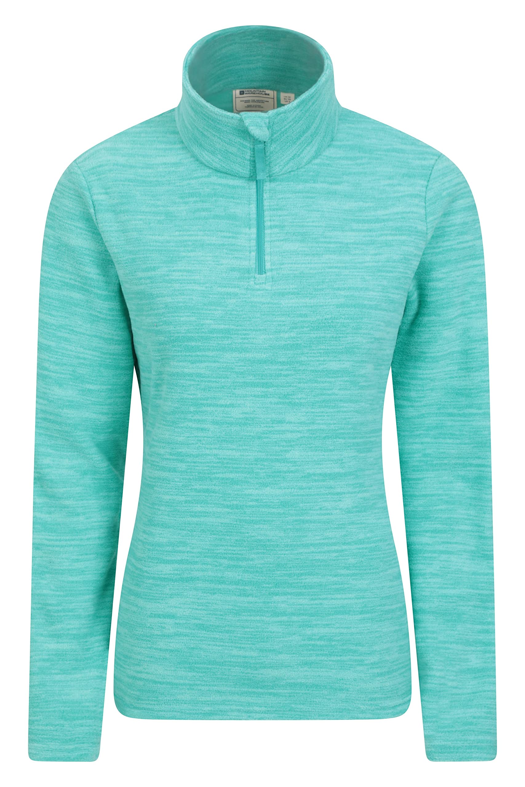 Mountain Warehouse Women's Turquoise Snowdon Fleece Top Quick Dry Half Zip Jumper In | Size: 6
