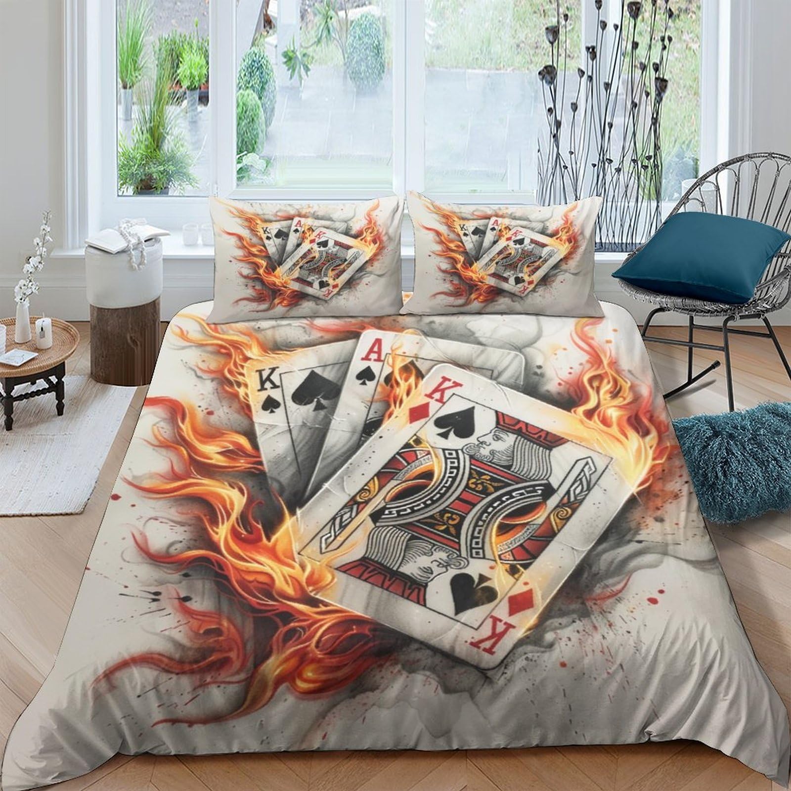 Ensemble de literie poker 3D le cadeau idéal en microfibre pour lit king