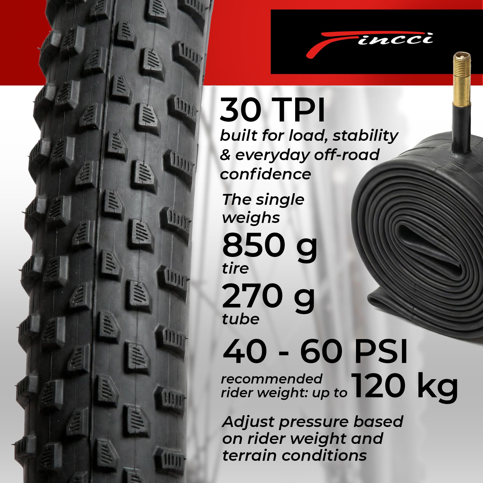 Fincci Schrader rower górski 29 x 2,1 cala, 2 x dętka 52 – 622 opony, 29 x 1 mm, odporna na przebicie, dla dorosłych, do jazdy górskiej, elektrycznej, górskiej, szosowej