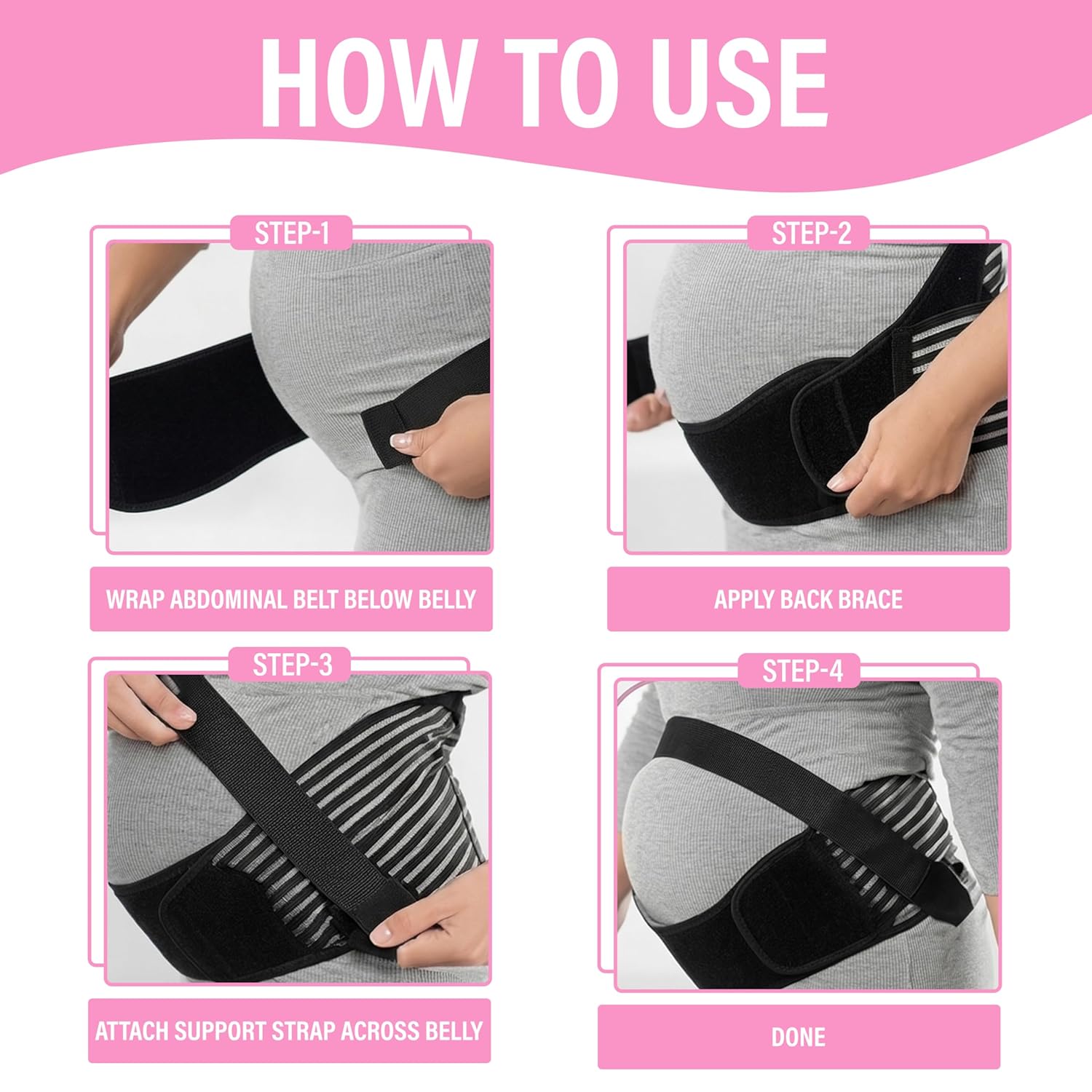 Maternity Support Belt – Adjustable Pregnancy Belly Band for Back, Hip & Pelvic Support | Prenatal & Postpartum Abdominal Binder for Lower Back Pain Relief & Belly Support (XX-Large)