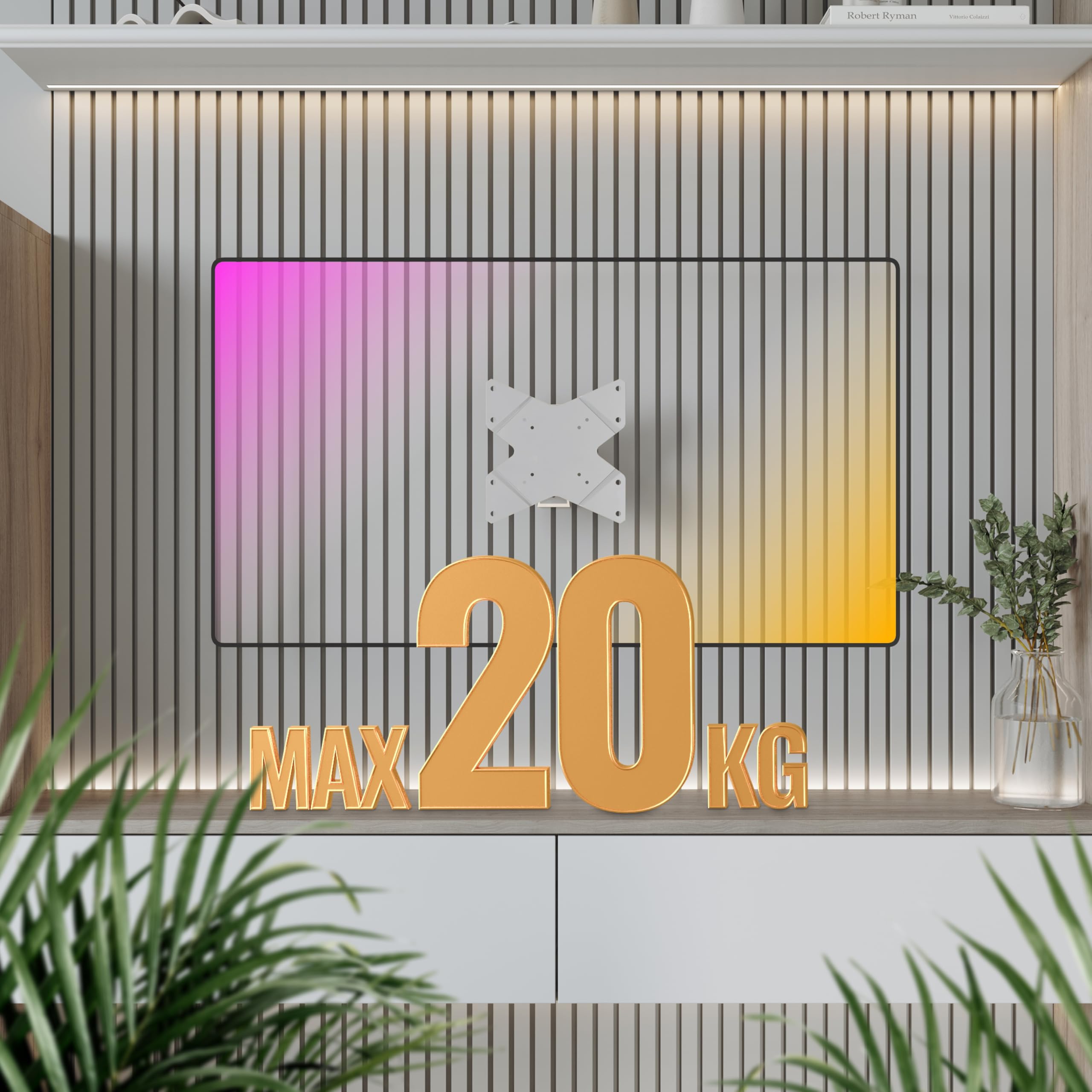 RICOO S1522 Supporto TV da parete Staffa TV 17-55 pollici per 17 32 47 55 pollici girevole inclinabile fino a 20 kg max VESA 200x200