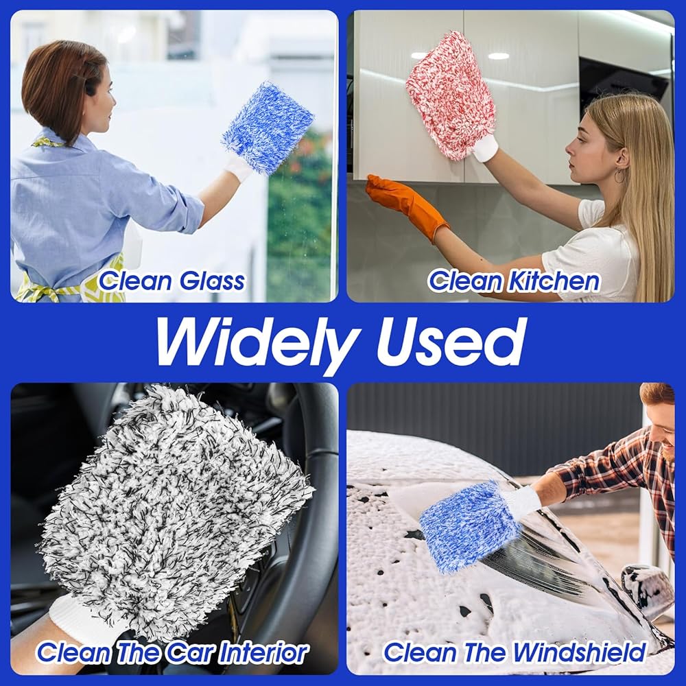 6 Pcs Microfiber Car Wash Mitts for Safe Cleaning view 7