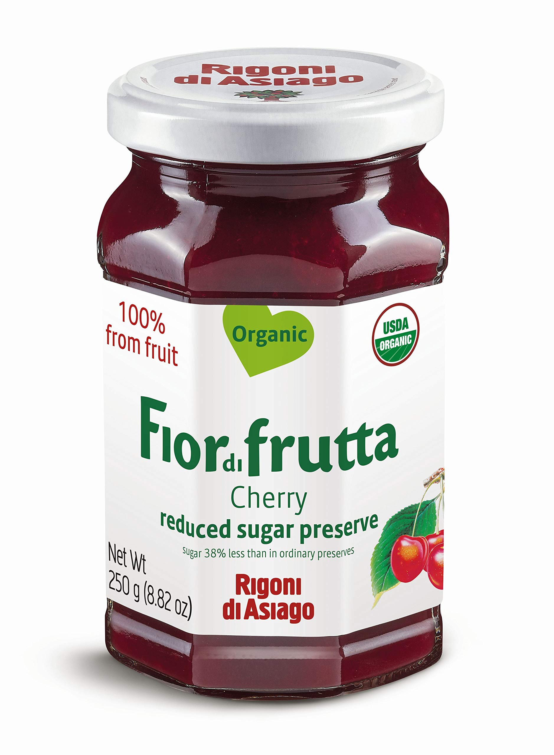 Rigoni di Asiago Fiordifrutta Organic Fruit Spread, Cherry, 6 Count, 8.82 oz
