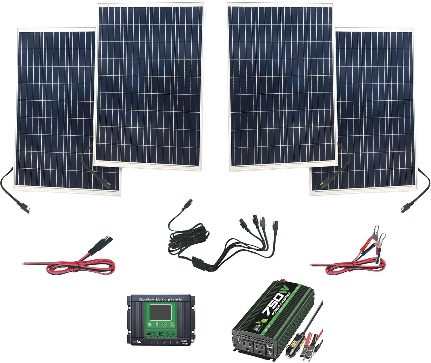 Nature Power 440 Watt Complete Solar Kit (750W Inverter & 30A CC)