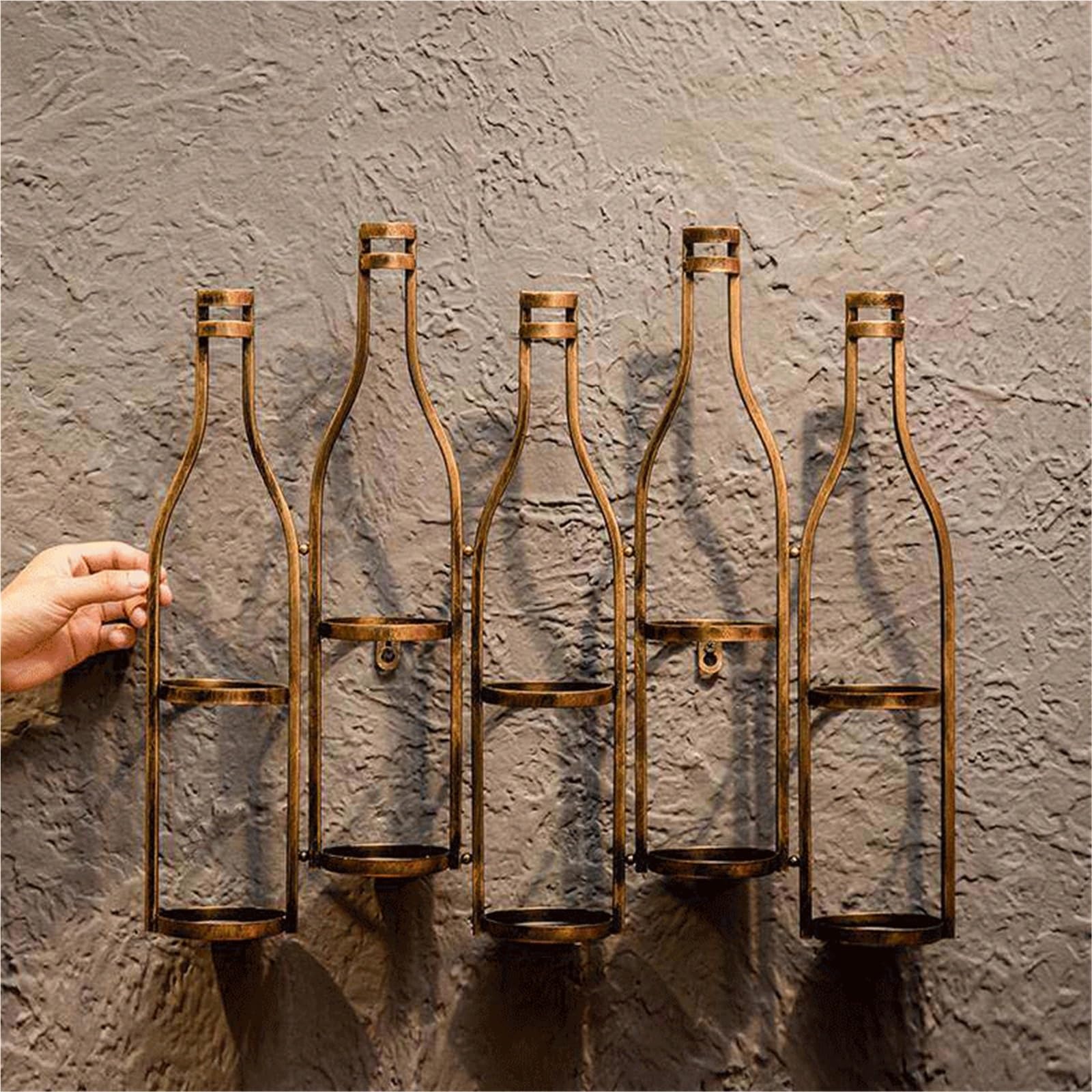 Versatile Portabottiglie Vintage da Parete in Ferro battuto