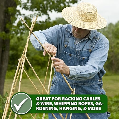 Miniatura 7 de Mandala Crafts Cordel de látigo encerado marrón borbón de 0.039 in con aguja, 164 yardas para cuerda de teñido anudado, amarre, atado, cordón de