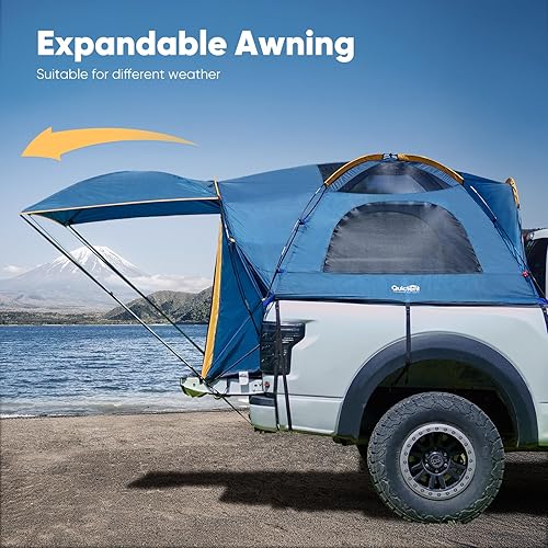 Miniatura 5 de Quictent Pickup Truck Tent for 5.5-5.8'6.0-6.3'6.4-6.7'8.0-8.2'5.0-5.2' Bed, Waterproof PU2000mm 2-Person Sleeping Capacity Truck Bed Tent with