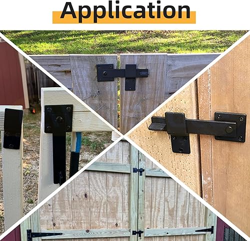 Miniatura 7 de Paquete de 2 pestillos de puerta de valla abatible de 6 pulgadas con destornillador para puerta corredera de valla de madera, granja, jardín, patio,