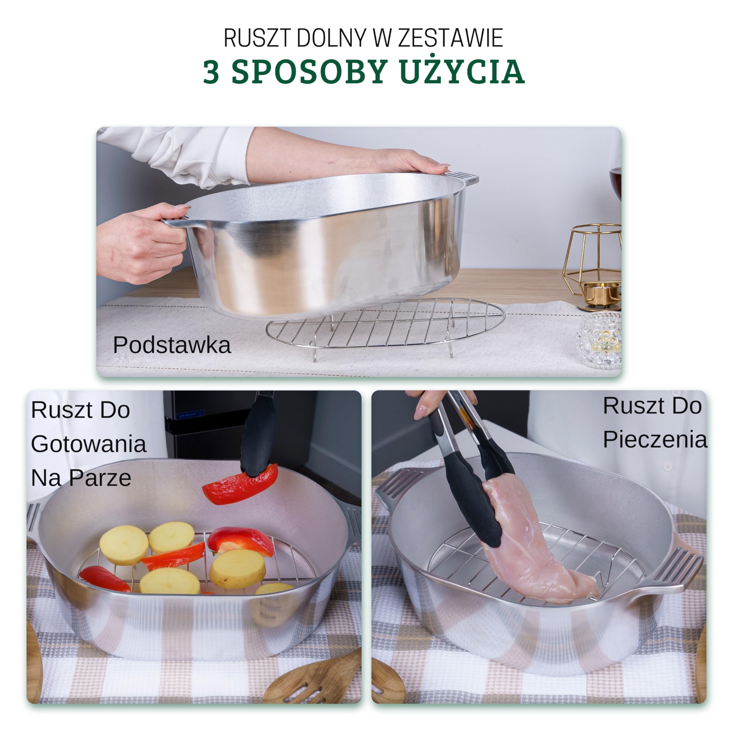 Magnaware Żeliwny Garnek Aluminiowy – Lekki Owalny Brytfanna z Pokrywką dla Rodzin & Przyjęć – Idealne Rozprowadzanie Ciepła do Wolnego Gotowania, Pieczenia & Potraw Cajun – 8L