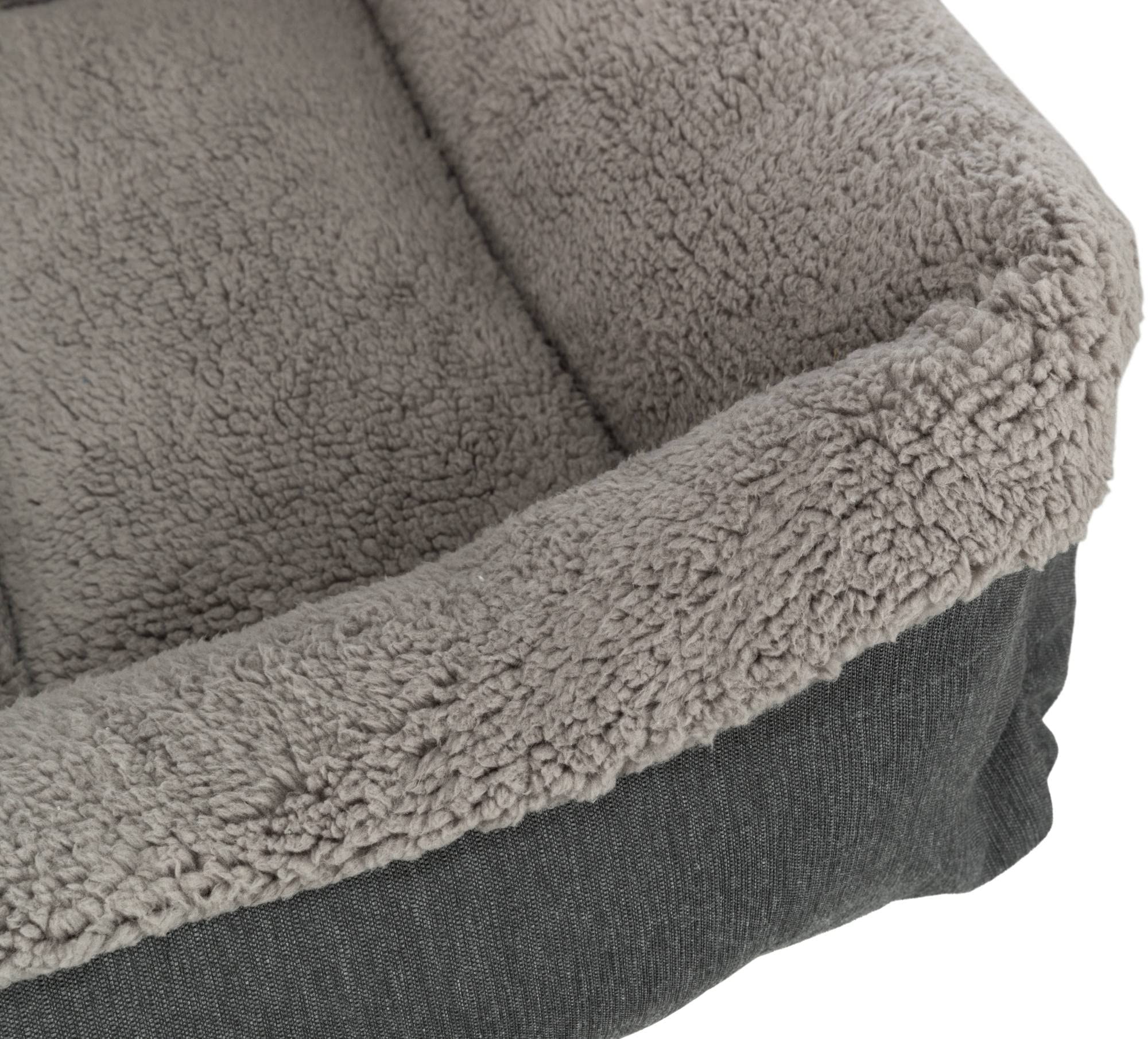 TRIXIE Hundebett Vital Bendson 110 x 85 cm – dunkelgrau/hellgrau | Orthopädischer Schaumkern für gelenkempfindliche Hunde – für mittelgroße Hunde, sorgfältig verarbeitet und angenehm weich