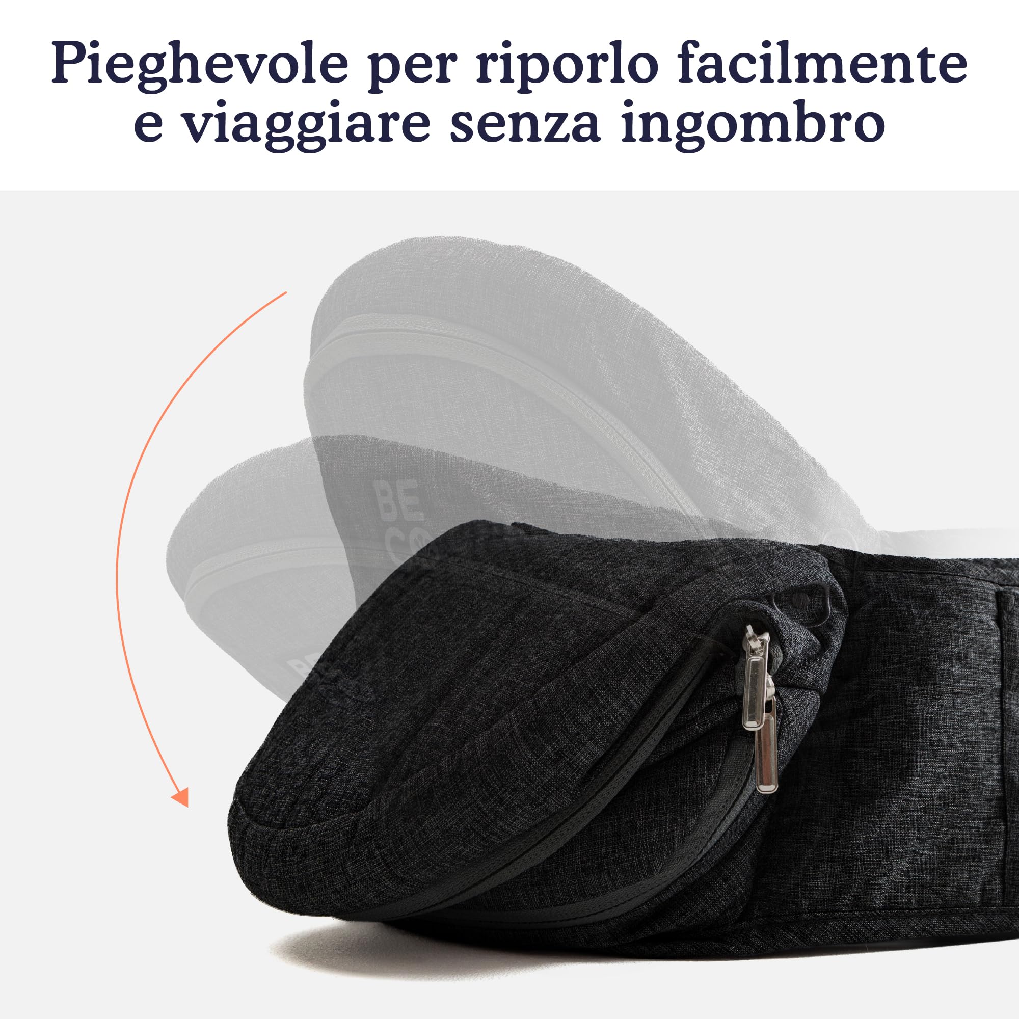 Beco Marsupio Seduta ad Anca Pieghevole, 4-in-1, 0-36 Mesi, Nero | Si piega piatto nella borsa cambio, Seduta di Supporto che allevia braccia e schiena, si adatta da 0 a 36 mesi.